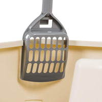 Amazon Basics Large Cat Litter Box with High Sides - Grey/Beige / Open Top - image 3