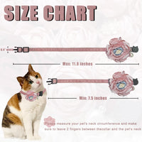 Fupo Cat Collar, Breakaway Adjustable with Bell& Flower - PINK #2 - image 3