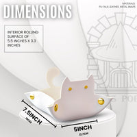 Sage's Portal brown cat-shaped foldable PU leather dice rolling tray - view 12