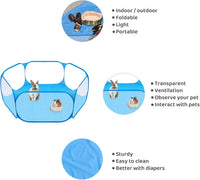 Small Animal Playpen, Pop-Up Portable Play Yard for Guinea Pigs - Blue - image 2