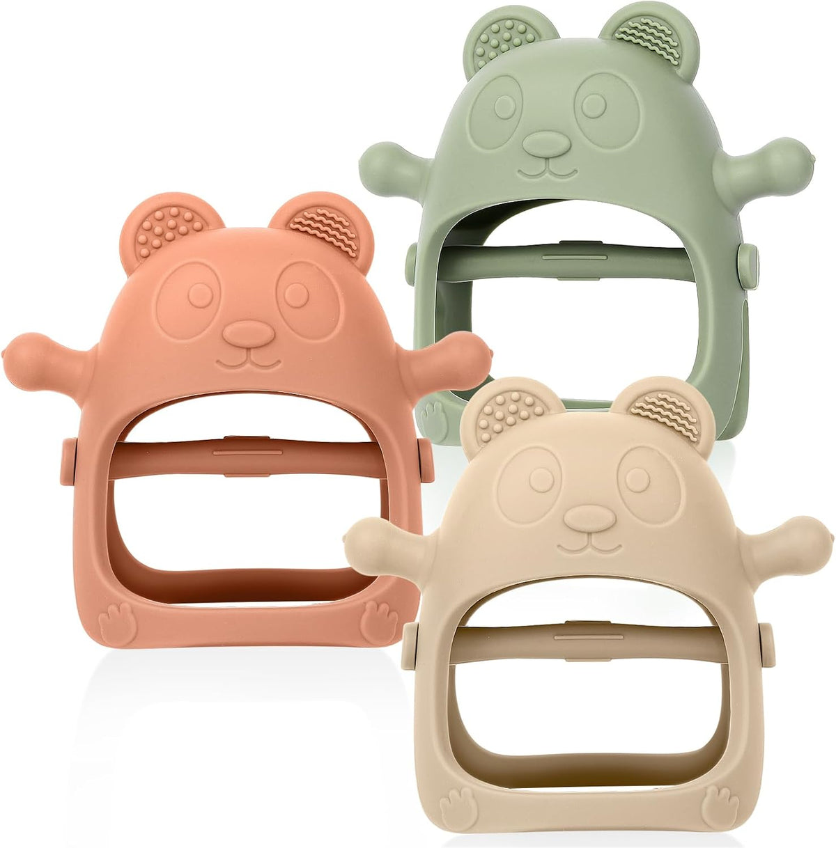 Eascrozn 3 Pack Baby Teething Toys for 3+ Months - Pink