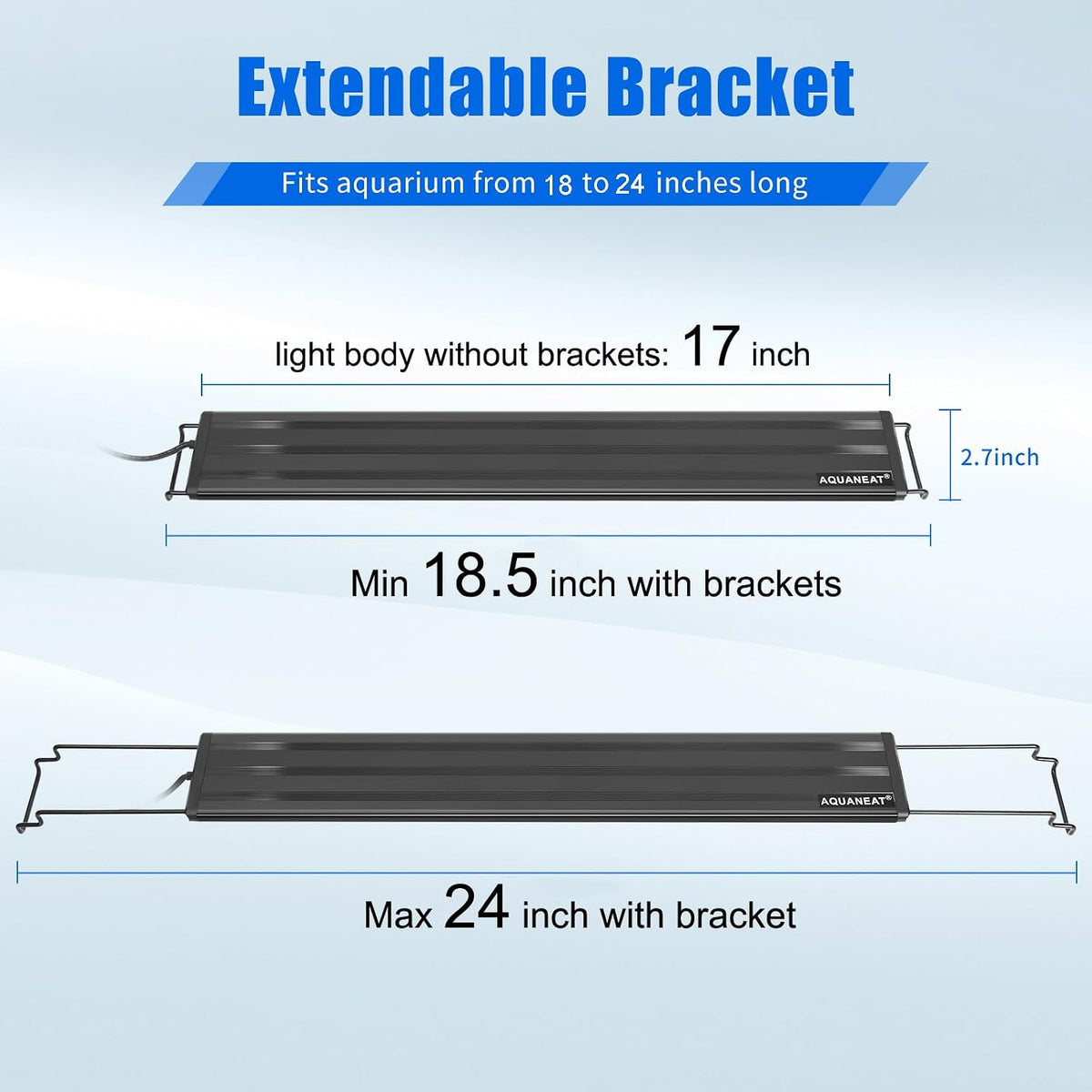 AQUANEAT LED Aquarium Light for 12 Inch Fish Tank - 18"-24" (Pack of 2) - image 2