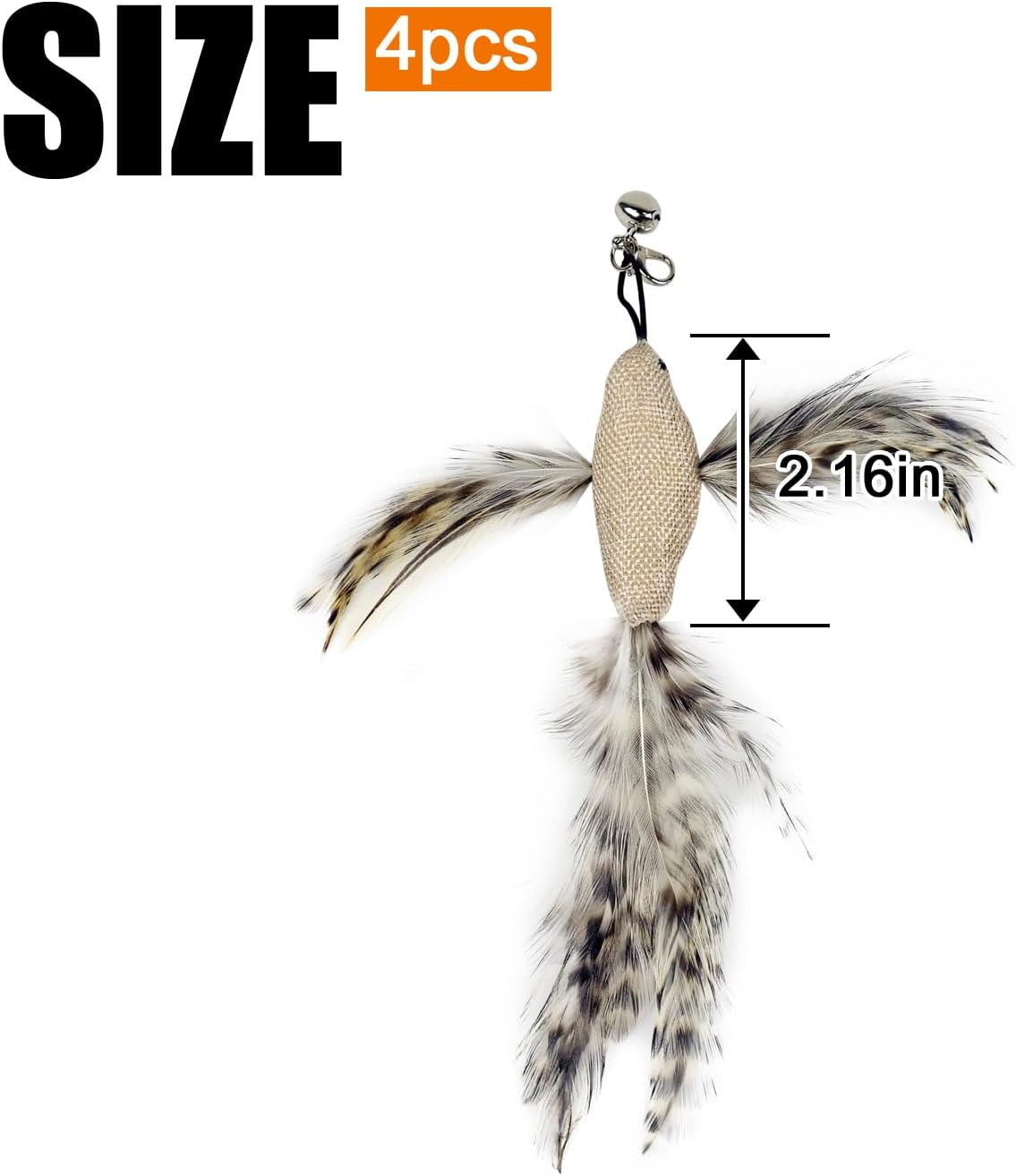 TTcat 3 Pack Grasshopper Cat Wand Refills - 4Pcs Flying Birds - image 2