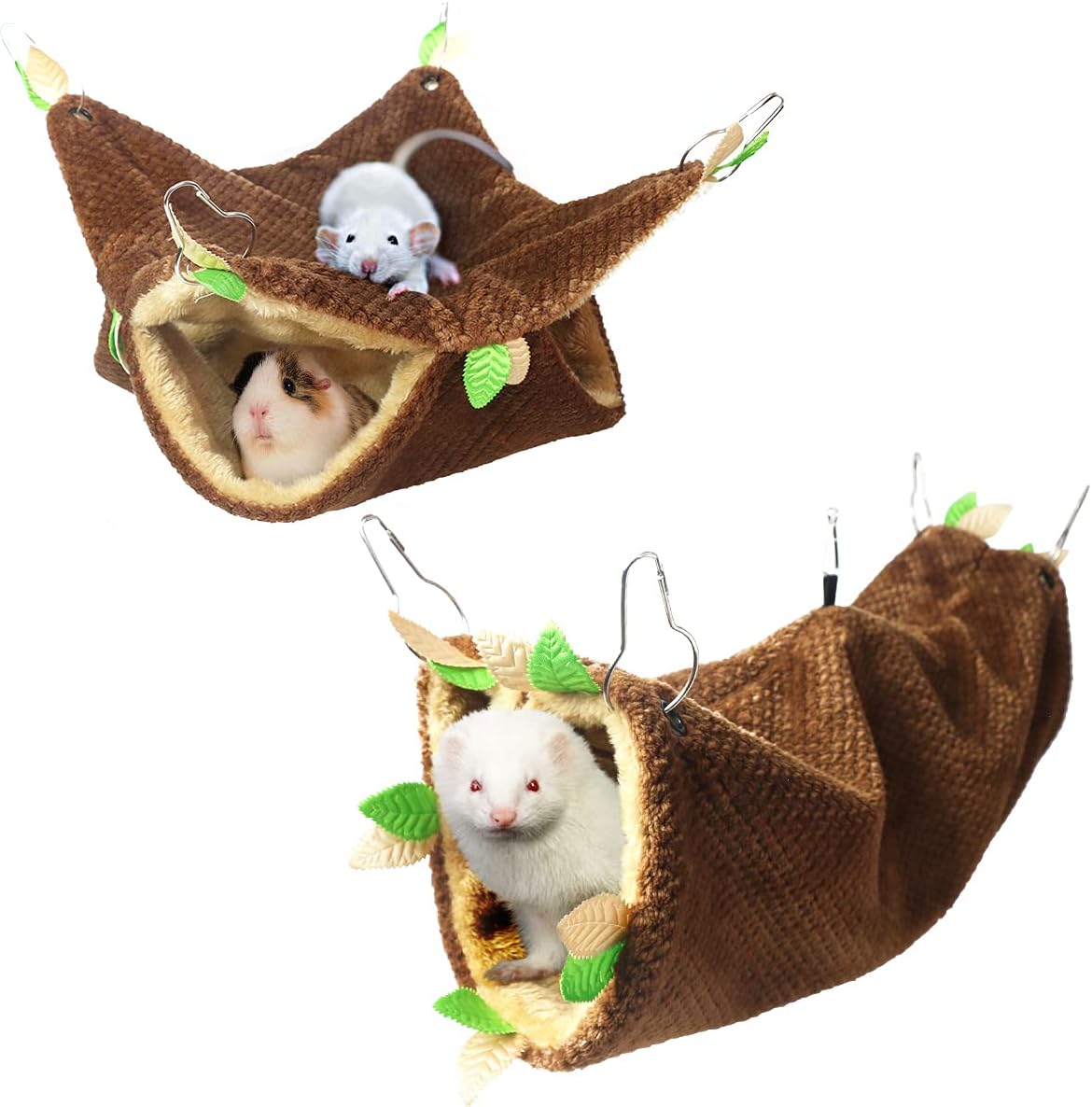 LEFTSTARER Guinea Pig Ferret Rat Hammock Toy Small Animal Cage - 1.Hammock + tunnel