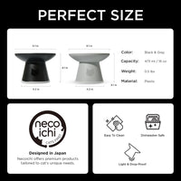 Necoichi BPA-Free Extra-Wide Elevated Cat Food Bowls - Black and Gray (Urban Fog) - image 2