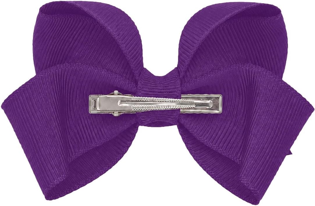 Motique Accessories 4 inch dusty rose grosgrain hair bow for girls on a metal alligator clip - view 21