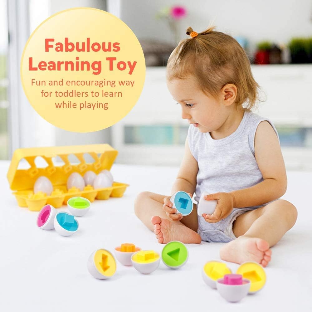 Coogam Matching Eggs 12 pcs Set Color & Shape Recoginition Sorter - image 3
