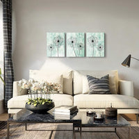light green background Dandelion Canvas Wall Art Paintings for Living Room Canvas Print Wall Artworks Bedroom Decoration, 3 piece Framed office kitchen bathroom Wall decor posters Home Decorations