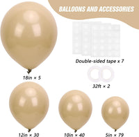 RUBFAC Balloons Black Balloon Arch for Black Birthday Decorations - Vanilla Brown - image 2