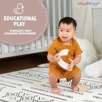Play Platoon Kids Play Mat, 9 Tile 72x72 Inch - 72"L x 72"W x 0.6"Th / White & Black - image 3