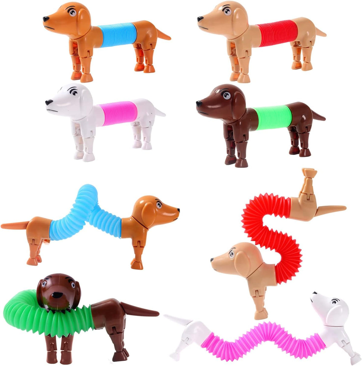 Dog pop Tubes fidgets, Dog Party Favors - 4 Pcak Dog