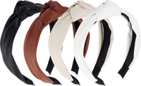 YISSION 4Pcs Wide Halloween Knotted Headbands Pumpkin Ghost Skull - Leather