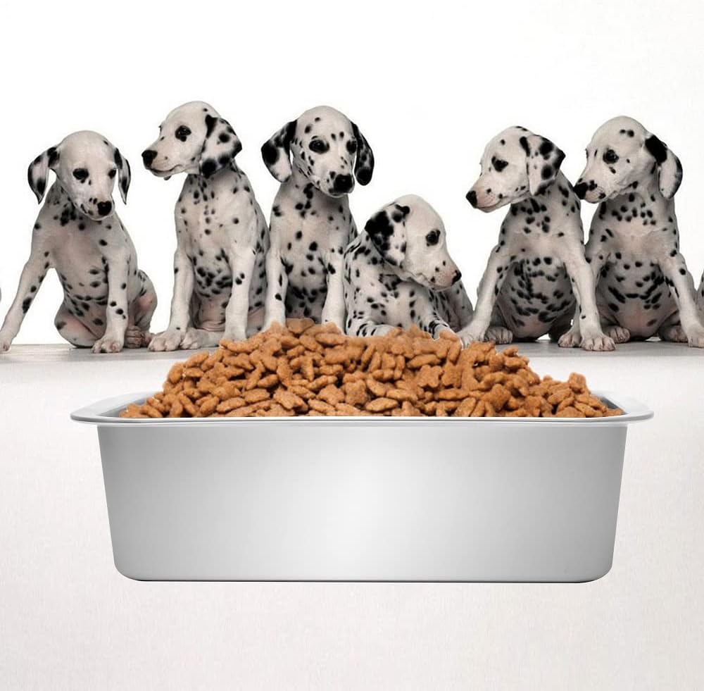 Kichwit 1.8 Gallons Large Dog Bowl, Stainless Steel Pan – Essentials for Dogs - 1.8 Gallons - image 4
