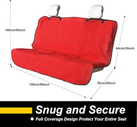 Back Seat Cover for Car Trucks Van SUV,Waterproof Rear Bench Towel Seat Covers for Dogs and Kids,Automotive Backseat Protector (Red)