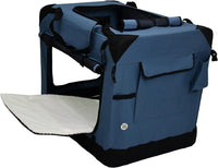 EliteField 4-Door Folding Soft Dog Crate with Curtains – Essentials for Dogs - Blue Gray / 36.0"L x 24.0"W x 28.0"H - image 3