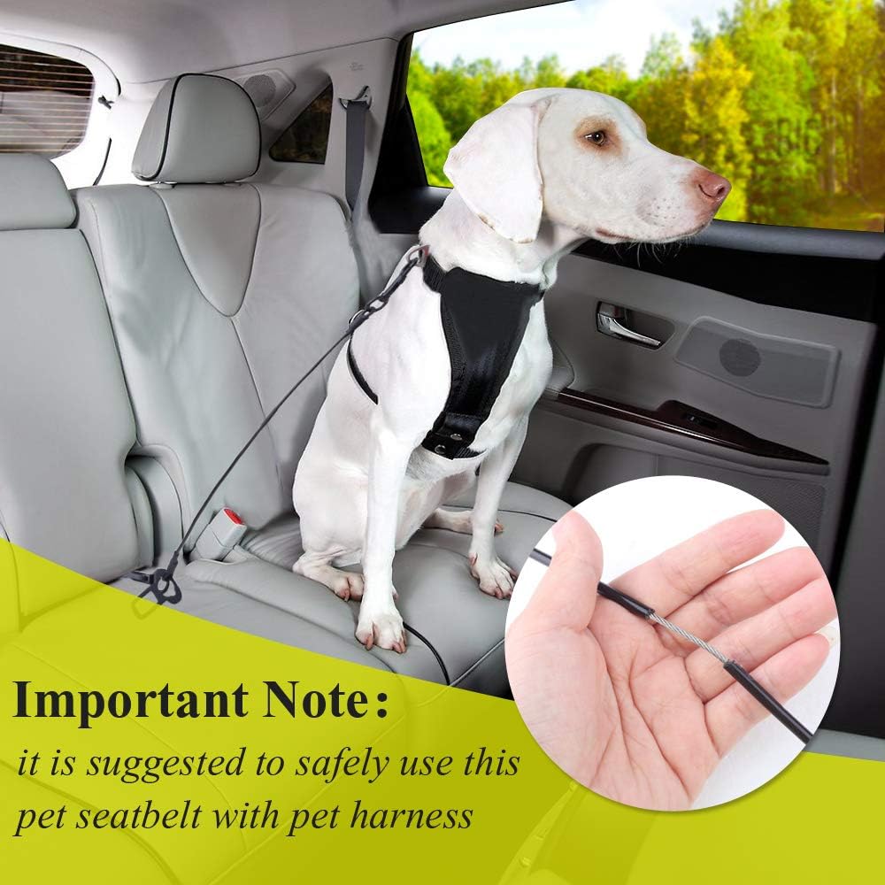 VIVAGLORY Dog Seatbelt Tuffbelt Dog Car Harness, XS - 22 Inch / Black - image 4