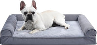 Amazon Basics Living Room Couch Dog Bed with Premium Foam, Pressure-Relief Support for Dogs up to 55lbs, Machine Washable Cover, Large Sized (36" x 27"), Grey
