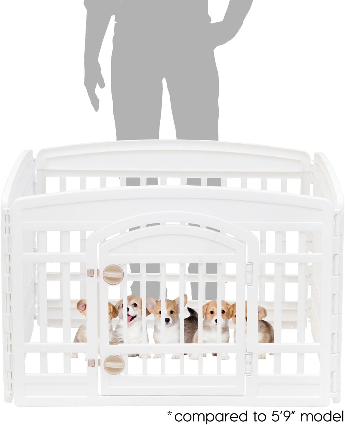 IRIS USA 4-Panel Dog Playpen, Pet Enclosure - 4 Panel - 24" H / White - image 2