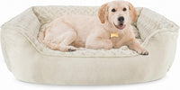 JOEJOY Rectangle Dog Bed for Large Medium Small Dogs - Cream / L(30"x 24"x 9")