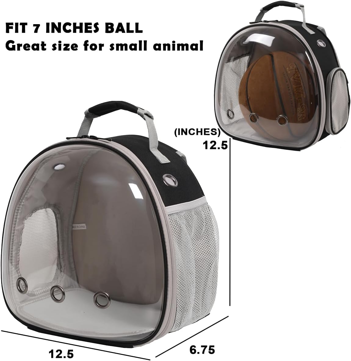 Bearded Dragon Travel Carrier, Lizards Carrier - Black / Backpack - image 3
