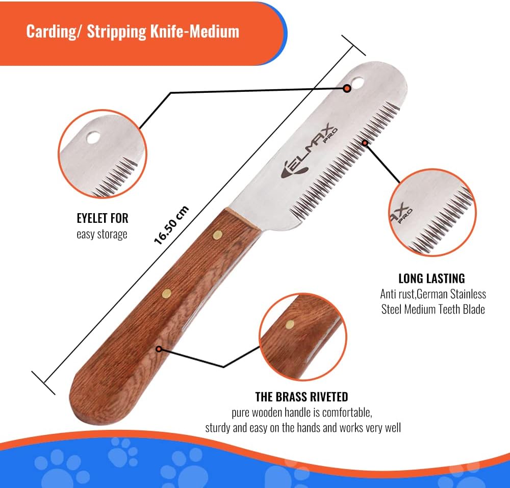 Professional Stripping Knife for Dogs - Pack of 3 / Rosswood - image 2