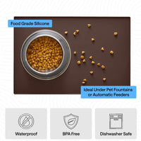 GORILLA GRIP Dog Food Mat, 100% Waterproof Silicone, 16x10 Beige – Essentials for Dogs - Brown / 32"l X 24"w - image 2