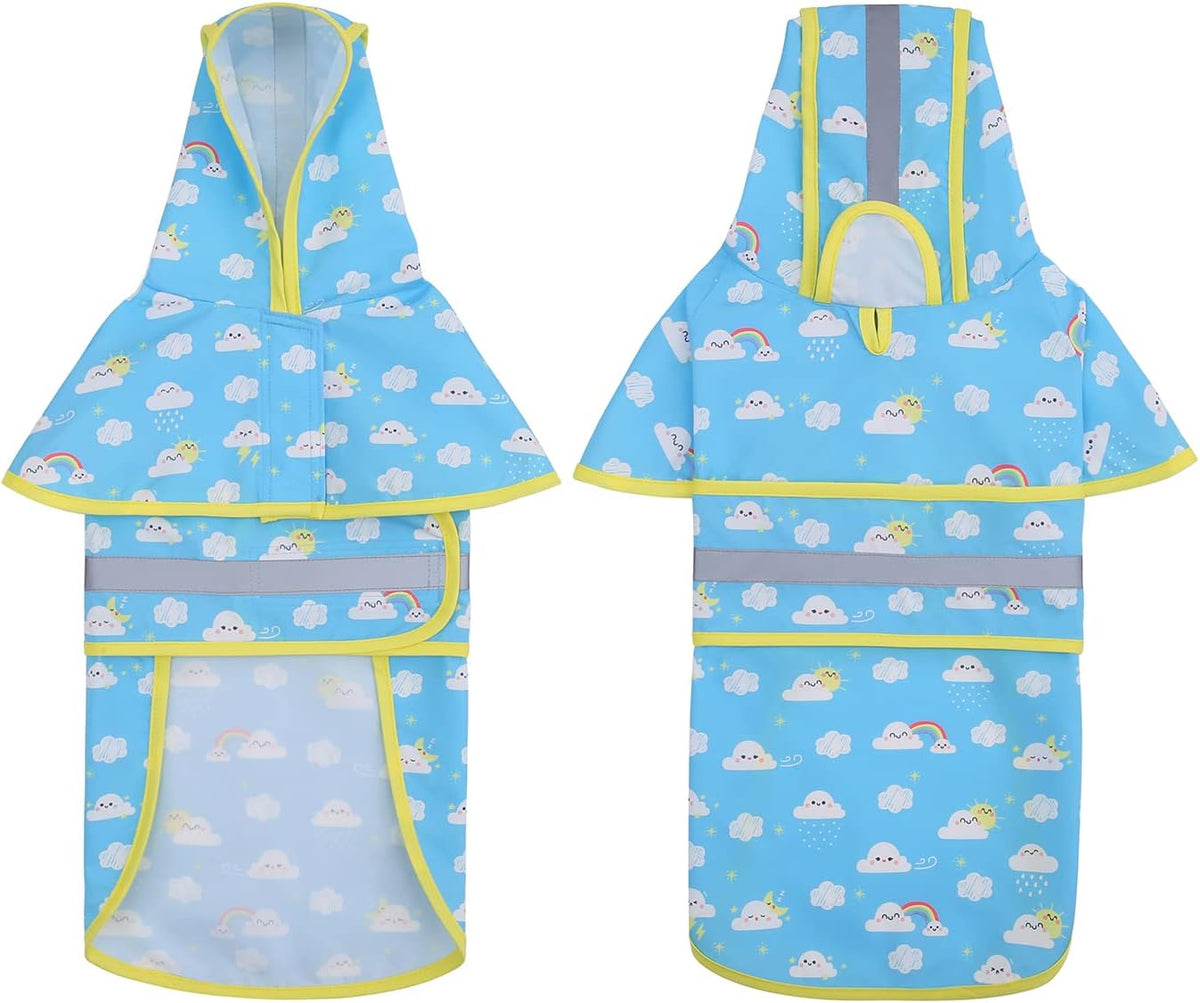 HDE Dog Raincoat with Hood & Leash Hole S-XL Dog Rain Jacket Ducks L – Essentials for Dogs - X-Large / Cartoon Storm - image 3