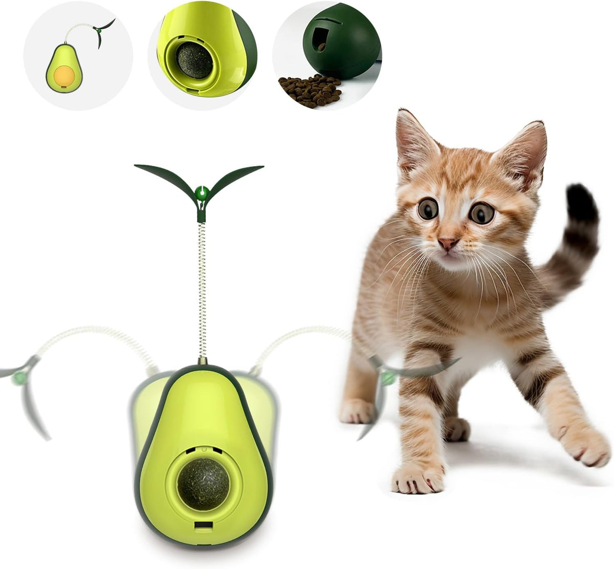Cat Toy Avocado Tumbler & Catnip Ball Interactive-Pet Toys-BIG FRENCHIES-Jane's Pet Boutique
