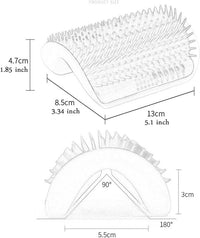 4 Pack Cat Self Groomer with Catnip Pouch,Cats Corner Massage Comb Grooming Brush Tool for Kitten Puppy (2 Black/2 Grey)