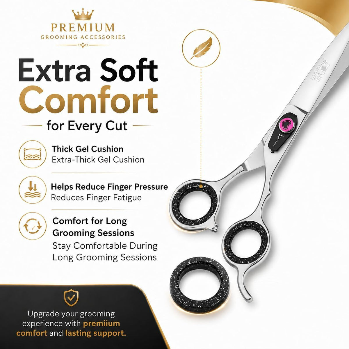 Kenchii Extra Soft Shear Finger Ring Inserts - Black - image 2