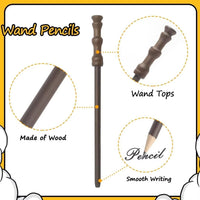 Col-Pary wizard party set with 24 wooden wand pencils and 24 round black glasses frames - view 2