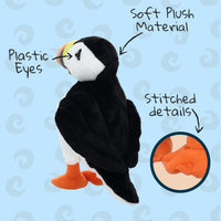 Wishpets 10 inch black and white puffin plush toy - view 4