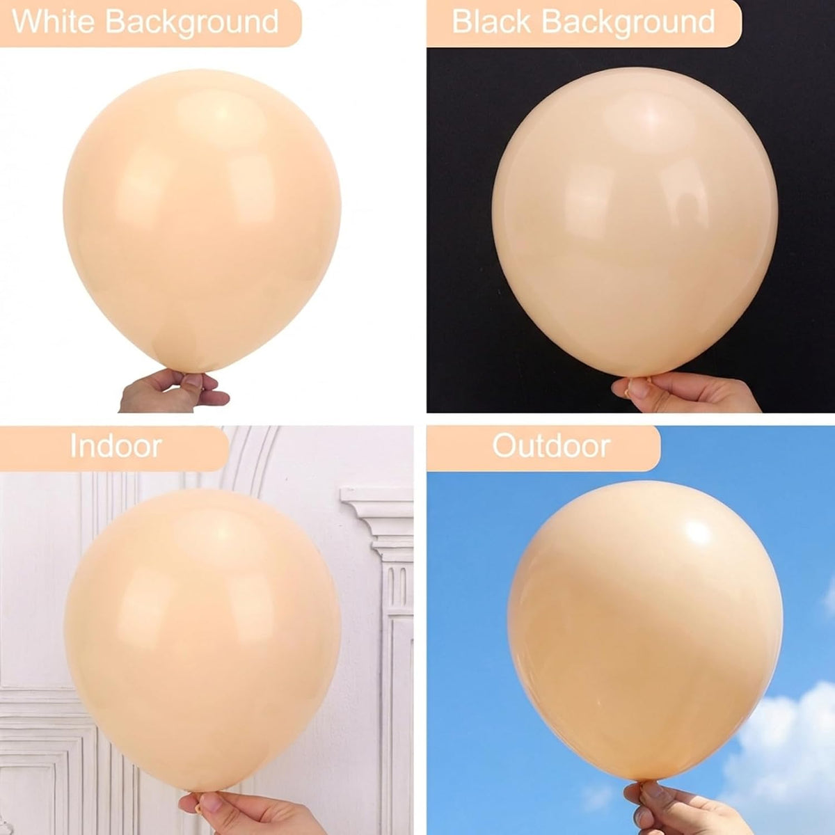 RUBFAC White Balloons Different Sizes 135pcs for Birthday Arch – Fun for Kids & Family - Nude - image 4