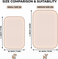 Non-Slip Silicone Dog Food Mat for Food and Water - 45 x 30 cm / Beige - image 2