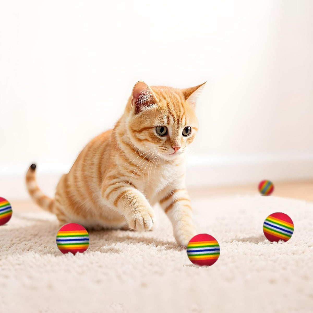 Cat Toys for Indoor Cats, 20 Packs Cat Toys Balls – Essentials for Cats - Mixed Balls 20Pcs - image 4
