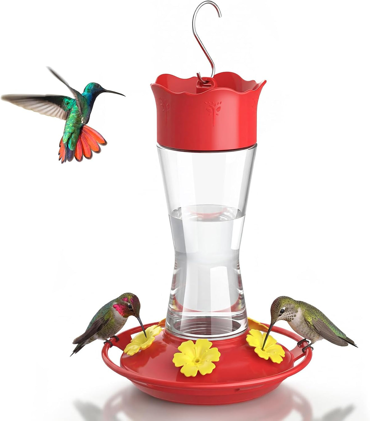 Kingsyard 2-Pack Glass Hummingbird Feeder for Outdoors Hanging - Clear / 1-Pack Feeder