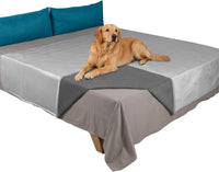Ameritex Pet Bed Blanket Reversible 100% Waterproof Velvet Super Soft - 68x82 Inches / Silvergrey+grey