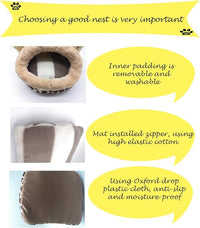 LEFTSTARER Guinea Pig Rat Bed and Hideout for Ferret Hedgehog Sleep and Hide, Hamster Small Pet Animals Supplies Toy Cage Accessories Nest