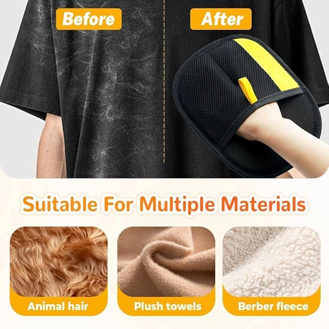 Pet Hair Removal Gloves, pet Hair Remover, Reusable Double-Sided electrostatic pet Hair Removal Gloves, pet Grooming Gloves.Suitable for Sofas, Furniture, Carpets, car Seats