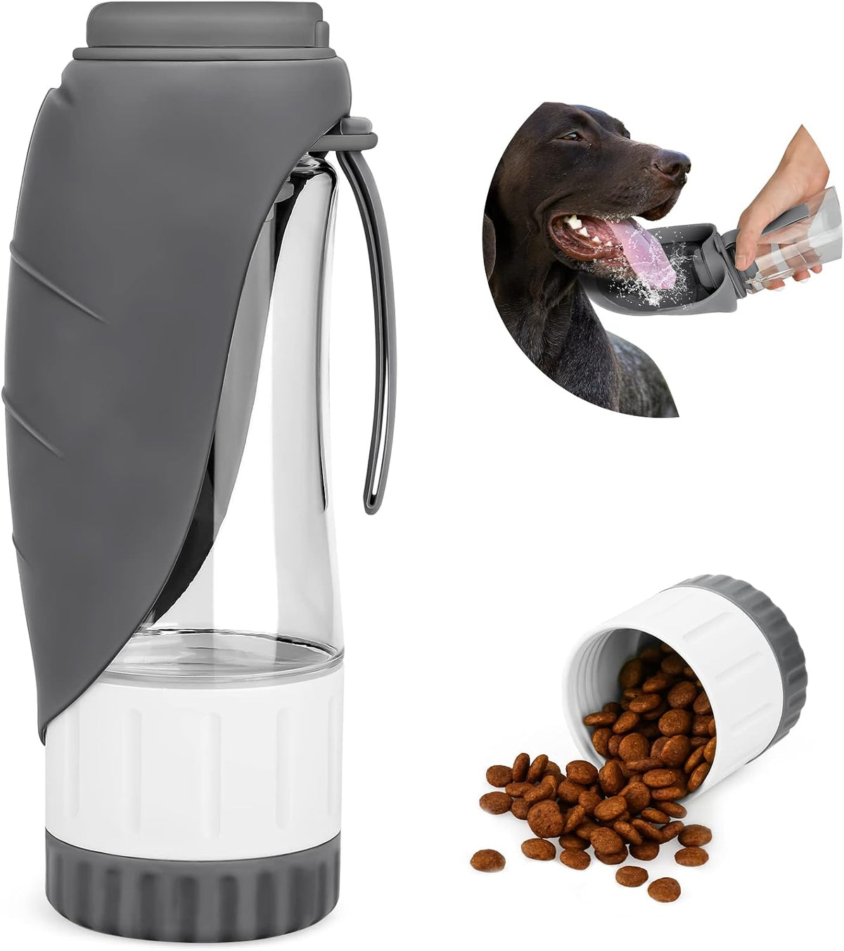 Upgraded Dog Water Bottle - 12oz/Grey