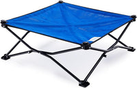 Coolaroo On-The-Go Elevated Dog Bed - Foldable Pop-Up Travel Dog Bed with Breathable, Moisture-Resistant Fabric, Carry Bag Included, Lightweight & Portable, Aquatic Blue, Medium