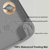 Large Pet Feeding Mat Spillproof Raised Edges Nonslip 24"x16" Beige – Essentials for Cats - Gray / 19"L x 12"W - image 3