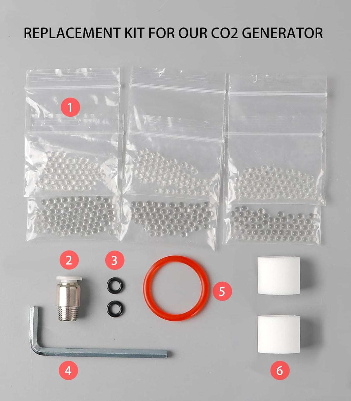 Aquarium CO2 Generator Double Runtime with Solenoid Valve 4L - Replacement kit - image 3