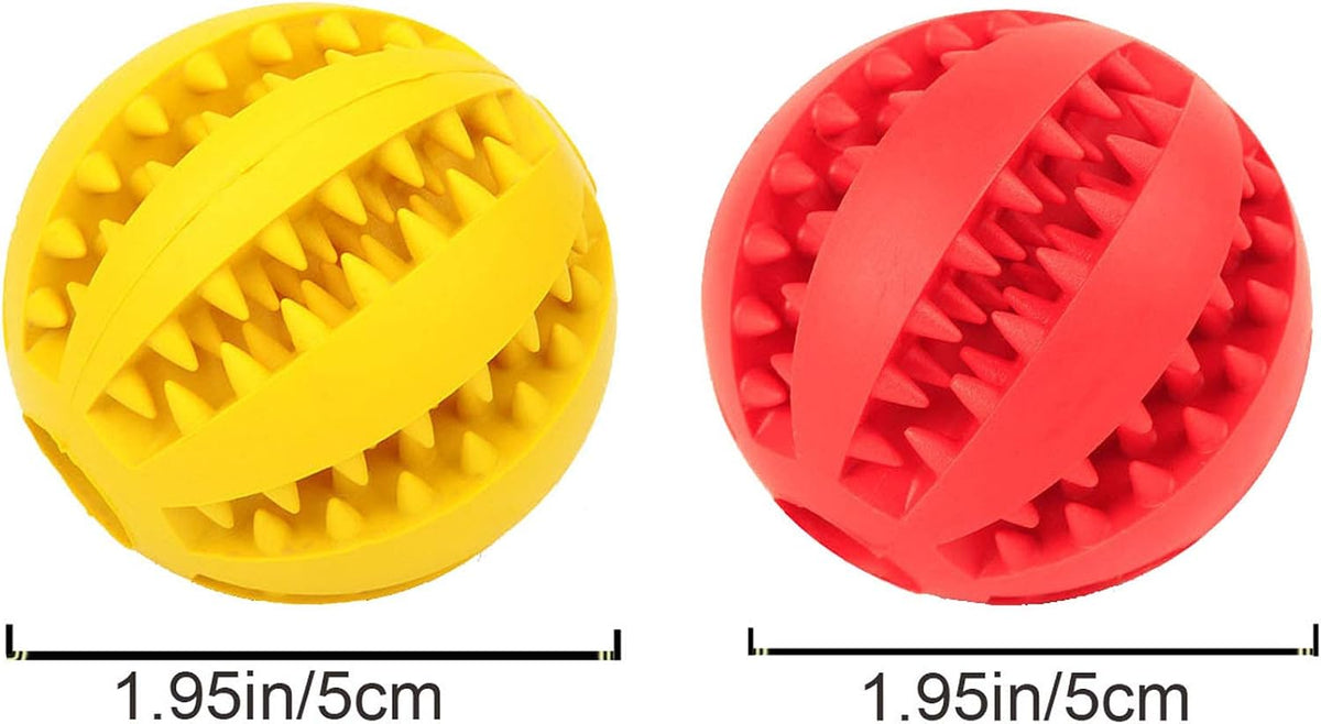 Sunglow 2 Pack Dog Toy Ball – Essentials for Dogs - Red/Yellow / 2 in - image 2