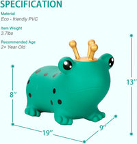 INPANY Bouncy Bull, Cow Hopper for Cowboys, Kid Gifts Toy - Green Frog - image 2