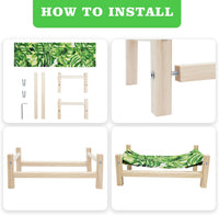 Bearded Dragon Bed, Wooden Reptile Sleeping Hammock - Small / Green 1 - image 4