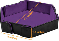 SIQUK magnetic folding hexagon dice tray in PU leather with velvet lining - view 6