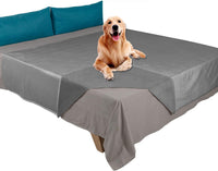 Ameritex Pet Bed Blanket Reversible 100% Waterproof Velvet Super Soft - 82x82 Inches / Light Grey+grey