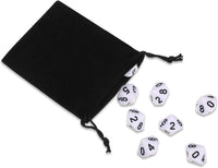 TecUnite 25 Pcs Polyhedral Dice Set, Transparent Mixed Color - White&black / 10 Sides - image 4