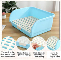 Large Rabbit Litter Box Corner Bedding Box Chinchilla Toilet Trainer - BLUE - image 2